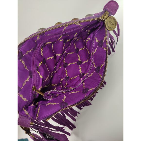 New Vintage Purple Y2K Ed Hardy fringe clutch - Picture 6 of 8